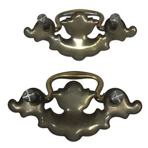 Vintage Drawer Cabinet Handles Vintage Lot‎ of 2 Pulls Goldtone 2 1/2" Center